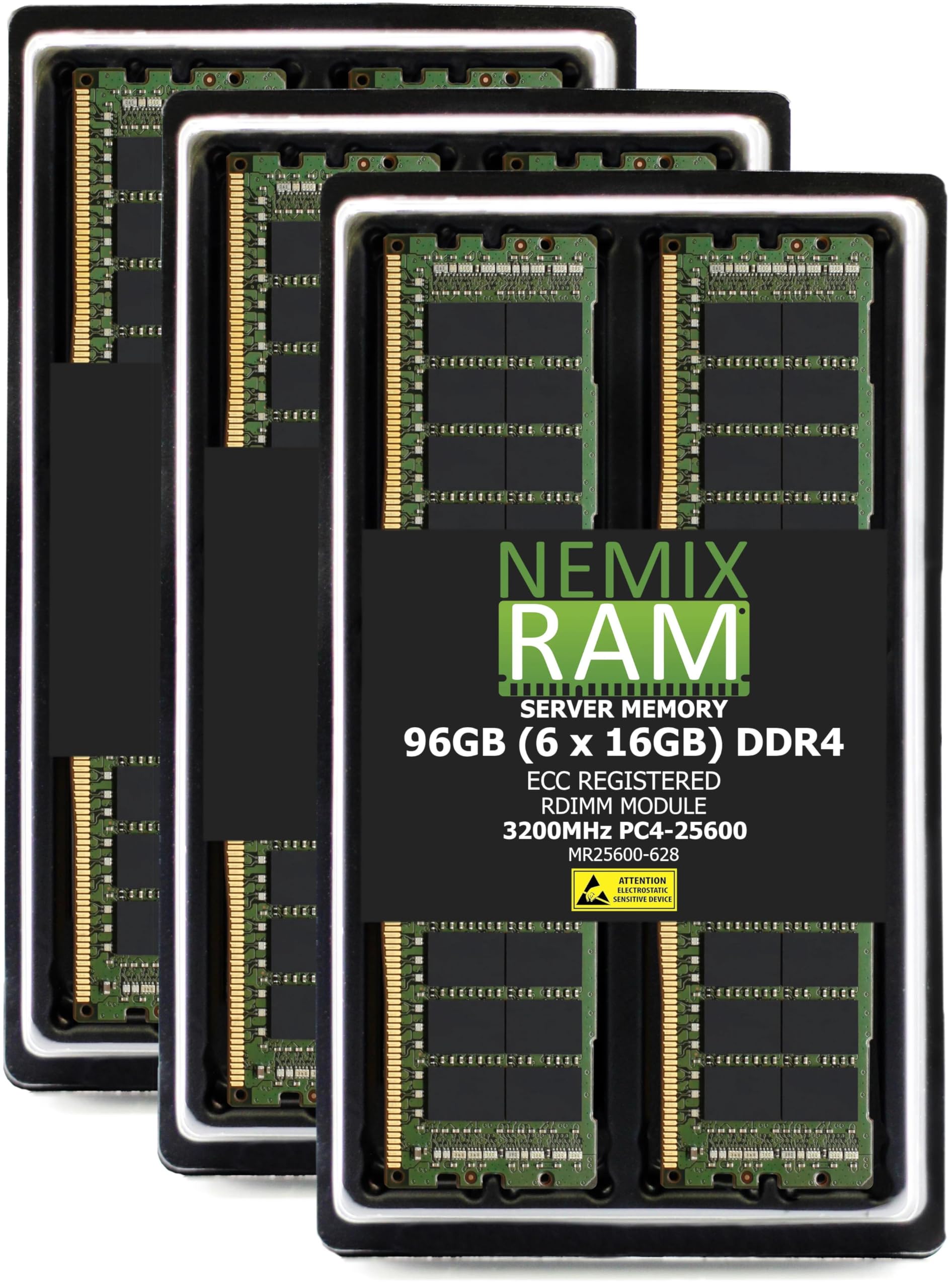 NEMIX RAM 96GB (6X16GB) DDR4 3200MHZ PC4-25600 2Rx8 1.2V CL22 288